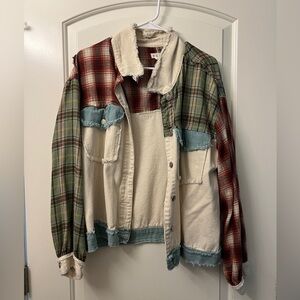 Patchwork Frayed Flannel size S